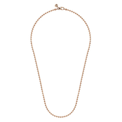 22 Inch 3mm 14K Rose Gold Mens Hollow Ball Chain Necklace — Gabriel & Co. NKM7154-22K4JJJ