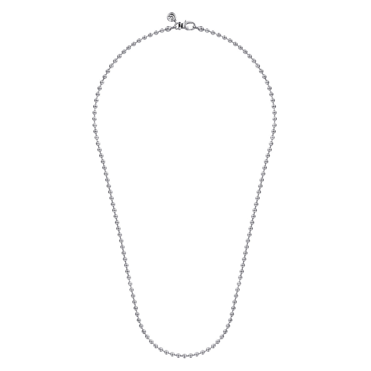22 Inch 3mm 14K White Gold Mens Hollow Ball Chain Necklace — Gabriel & Co. NKM7154-22W4JJJ