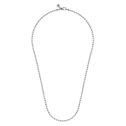 22 Inch 3mm 14K White Gold Mens Hollow Ball Chain Necklace — Gabriel & Co. NKM7154-22W4JJJ
