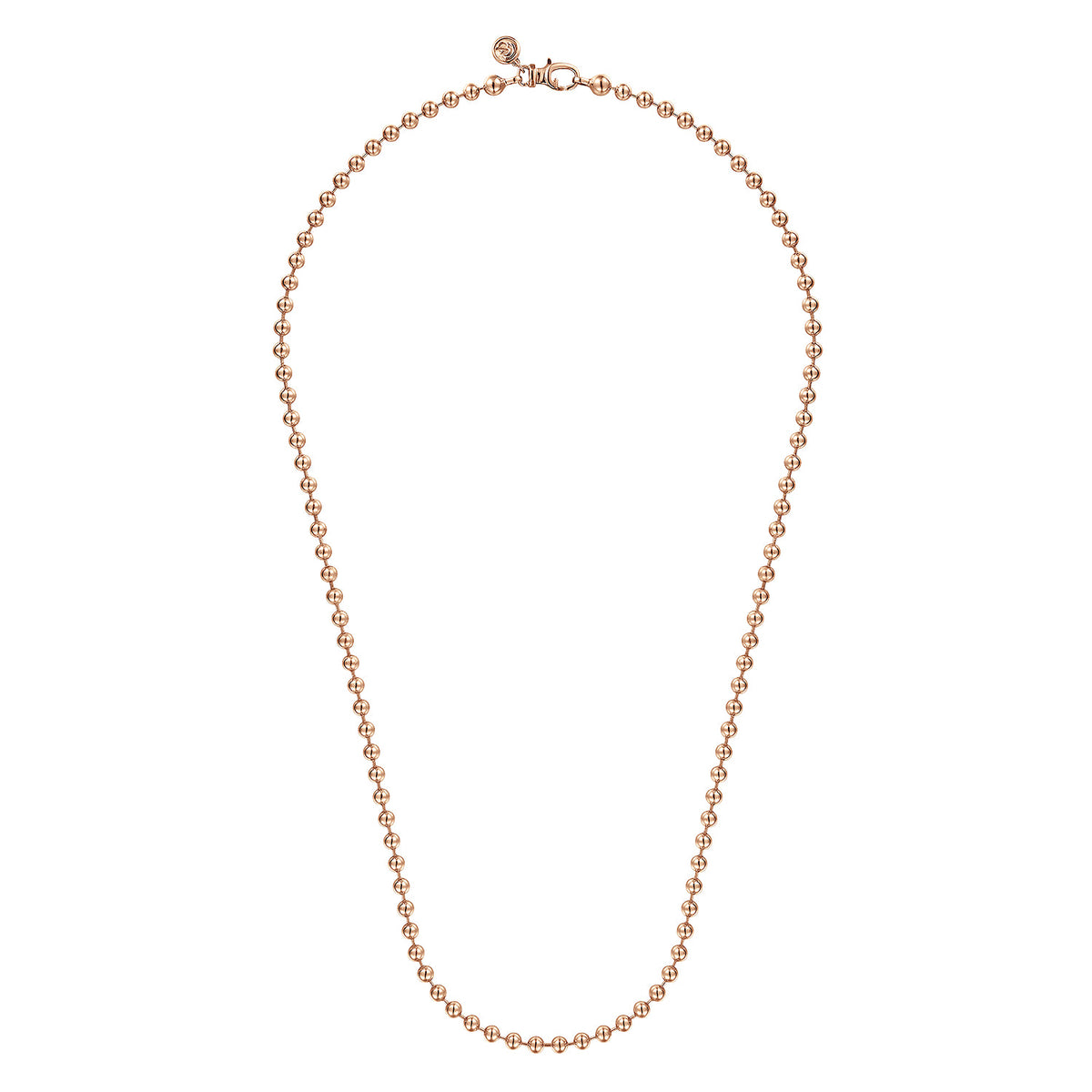 22 Inch 4mm 14K Rose Gold Mens Hollow Ball Chain Necklace — Gabriel & Co. NKM7155-22K4JJJ