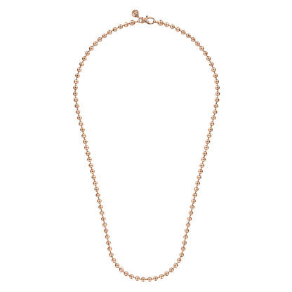22 Inch 4mm 14K Rose Gold Mens Hollow Ball Chain Necklace — Gabriel & Co. NKM7155-22K4JJJ