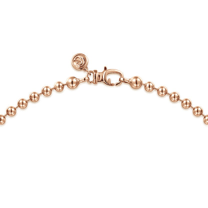 22 Inch 4mm 14K Rose Gold Mens Hollow Ball Chain Necklace — Gabriel & Co. NKM7155-22K4JJJ