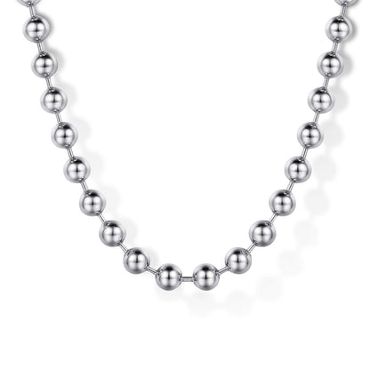 22 Inch 4mm 14K White Gold Mens Hollow Ball Chain Necklace — Gabriel & Co. NKM7155-22W4JJJ