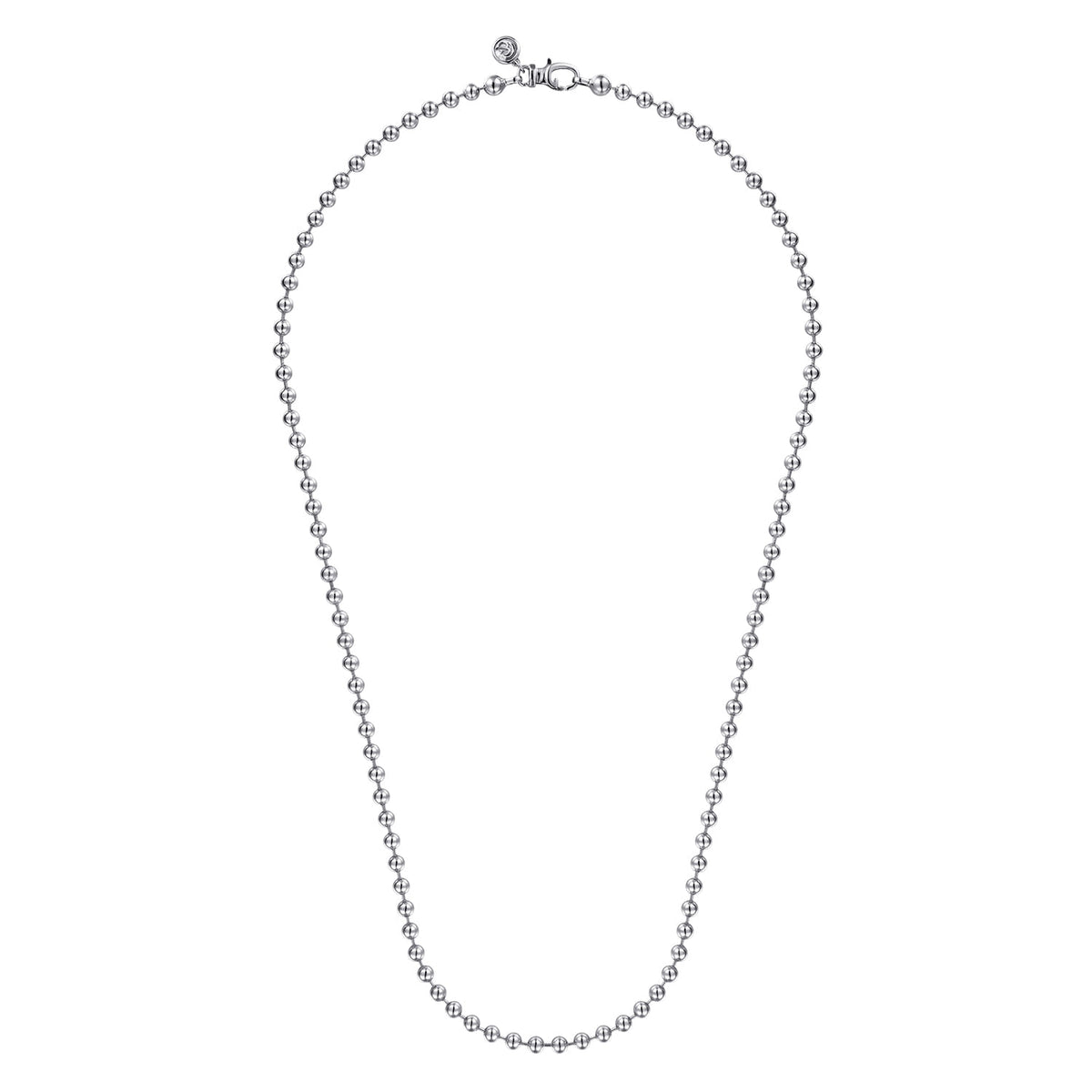 22 Inch 4mm 14K White Gold Mens Hollow Ball Chain Necklace — Gabriel & Co. NKM7155-22W4JJJ