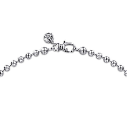 22 Inch 4mm 14K White Gold Mens Hollow Ball Chain Necklace — Gabriel & Co. NKM7155-22W4JJJ