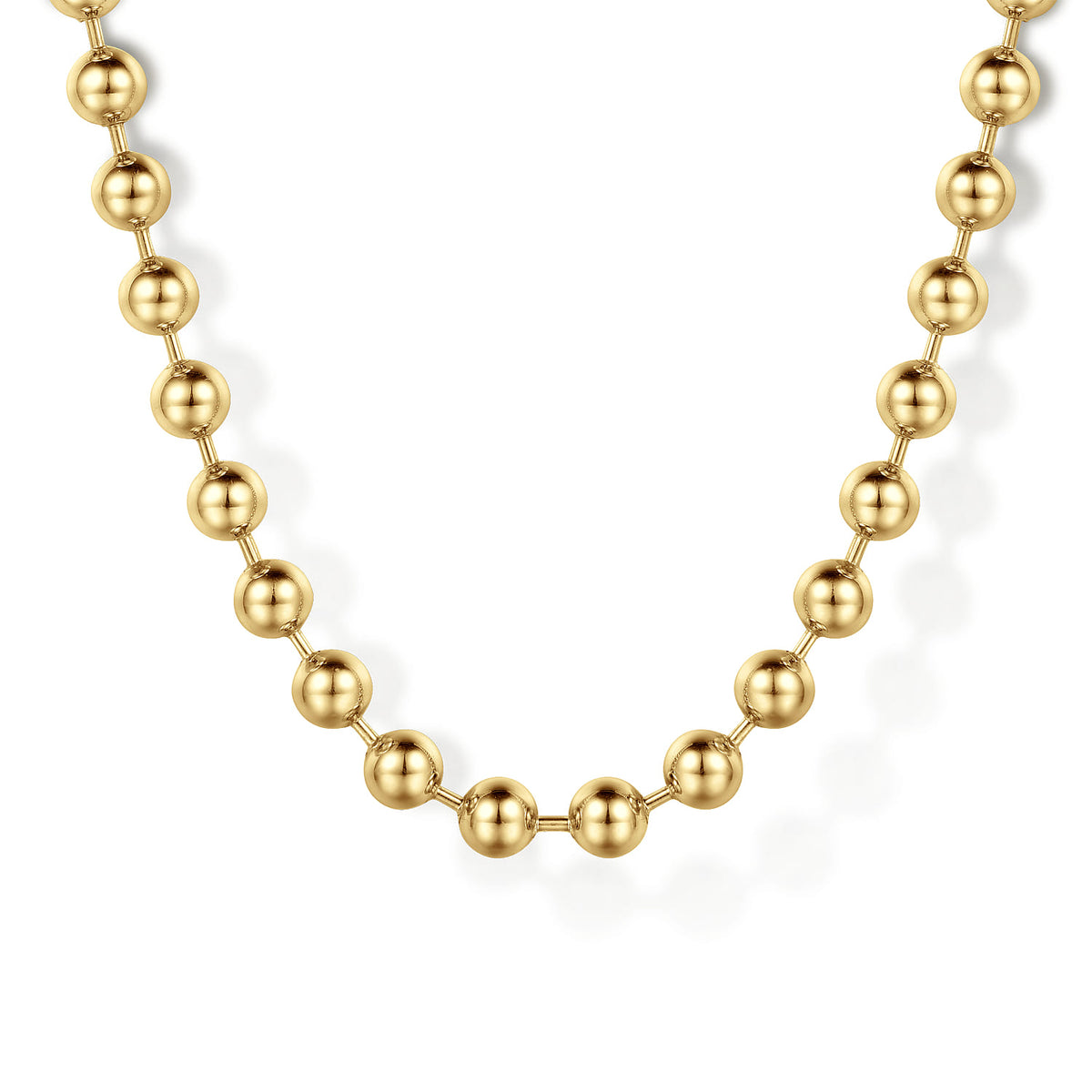 22 Inch 4mm 14K Yellow Gold Men's Hollow Ball Chain Necklace — Gabriel & Co. NKM7155-22Y4JJJ