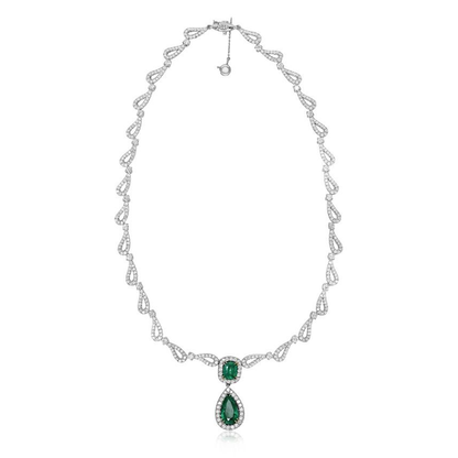 Ornate Emerald Drop Necklace — view 1