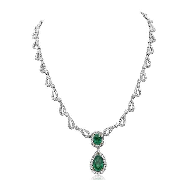 Ornate Emerald Drop Necklace — view 2