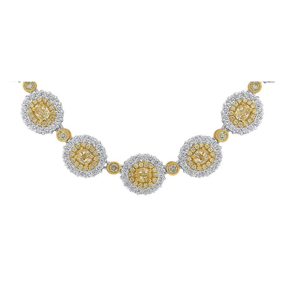 Yellow Diamond Oval Row Necklace — view 3