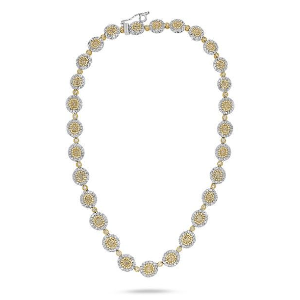 Yellow Diamond Oval Row Necklace — view 1