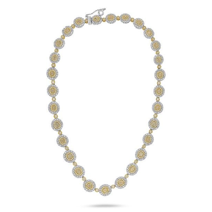 Yellow Diamond Oval Row Necklace — view 1