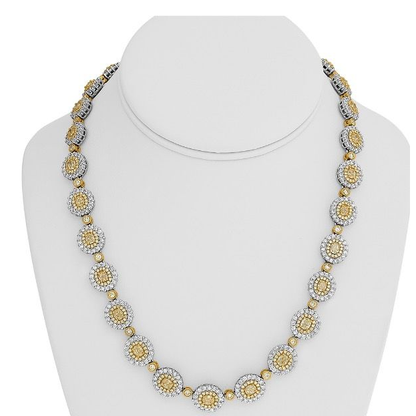 Yellow Diamond Oval Row Necklace — view 4