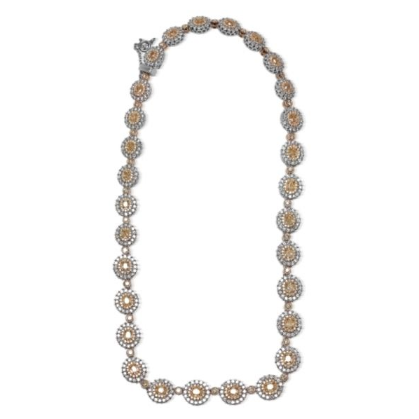 Yellow Diamond Oval Row Necklace — view 2