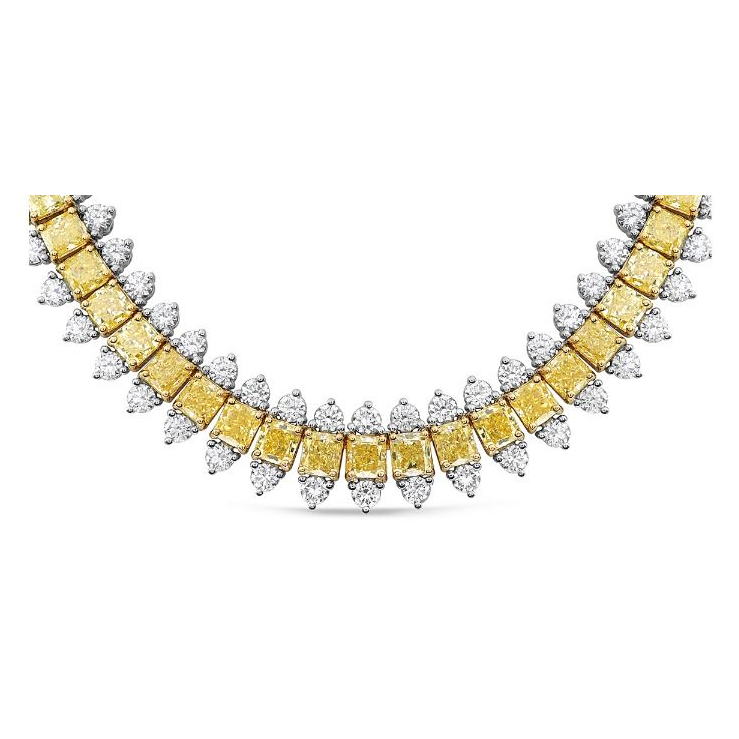 Radiant Yellow Diamond Necklace — view 3