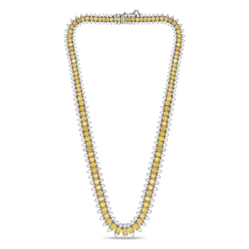 Radiant Yellow Diamond Necklace — view 1