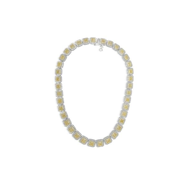 Radiant Fancy Yellow Diamond Necklace — view 1