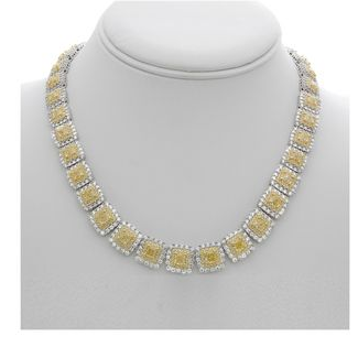 Radiant Fancy Yellow Diamond Necklace — view 2