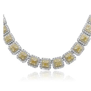 Radiant Fancy Yellow Diamond Necklace — view 3