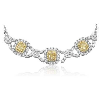 Cushion Fancy Yellow Diamond Necklace — view 2