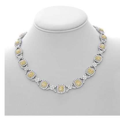 Cushion Fancy Yellow Diamond Necklace — view 3