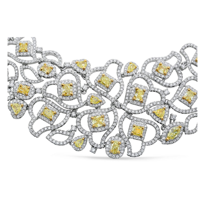 Mixed Shape Yellow Diamond Necklace — view 3