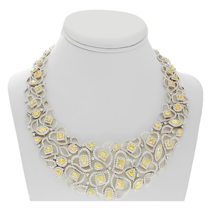 Mixed Shape Yellow Diamond Necklace — view 2