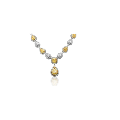 Mixed Shape Fancy Yellow Diamond Necklace — view 1