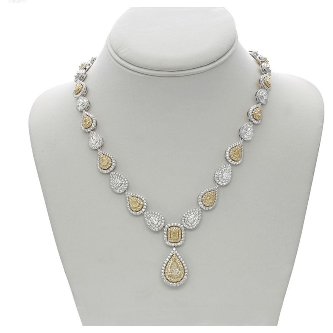 Mixed Shape Fancy Yellow Diamond Necklace — view 3