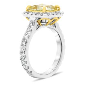 Cushion Fancy Yellow Diamond Ring — view 3