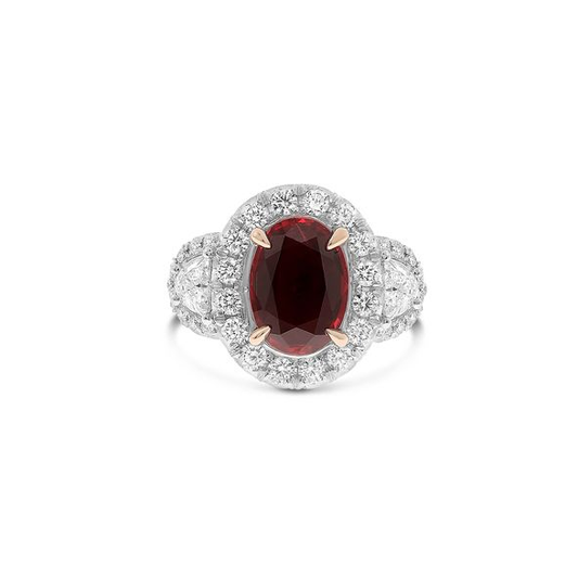 Platinum Ruby and Diamond Ring — view 1