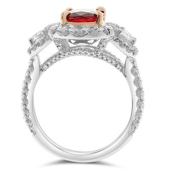 Platinum Ruby and Diamond Ring — view 2