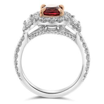 2 Carat Ruby and Diamond Ring in Platinum — view 2