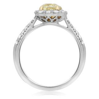 Radiant Fancy Yellow Diamond Ring — view 2