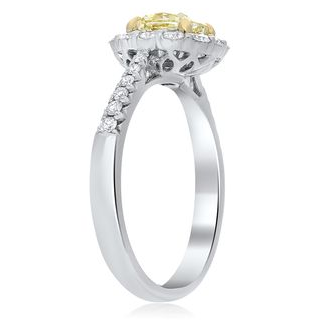 Radiant Fancy Yellow Diamond Ring — view 3