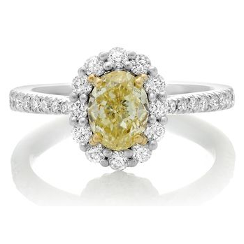 Oval Fancy Yellow Diamond Ring — view 1