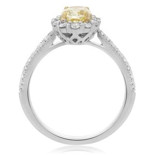 Oval Fancy Yellow Diamond Ring — view 2