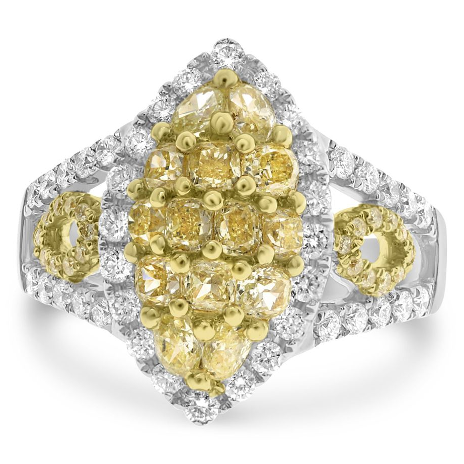 Marquise Fancy Yellow Diamond Ring — view 1
