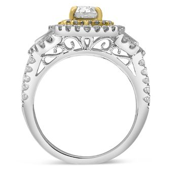 Oval Fancy Yellow Diamond Ring — view 2