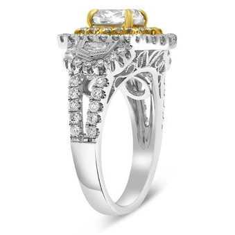 Oval Fancy Yellow Diamond Ring — view 3