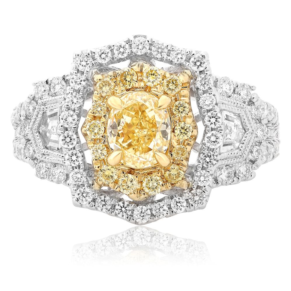 Mixed Cut Yellow Diamond Ring — view 1