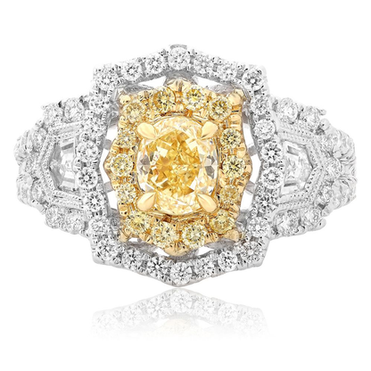 Mixed Cut Yellow Diamond Ring — view 1