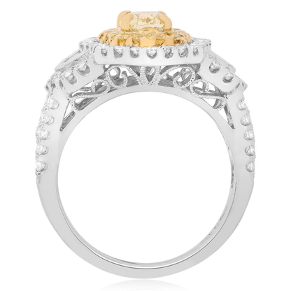 Mixed Cut Yellow Diamond Ring — view 2