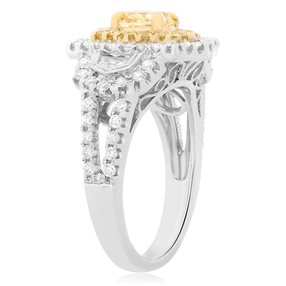 Mixed Cut Yellow Diamond Ring — view 3