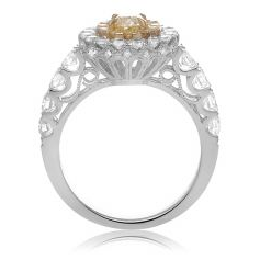 Oval Fancy Yellow Diamond Ring — view 1