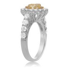 Oval Fancy Yellow Diamond Ring — view 3