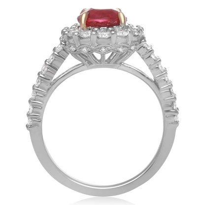 Split Shank Ruby & Diamond Ring — view 2