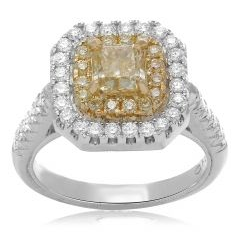 Radiant Fancy Yellow Diamond Ring — view 1