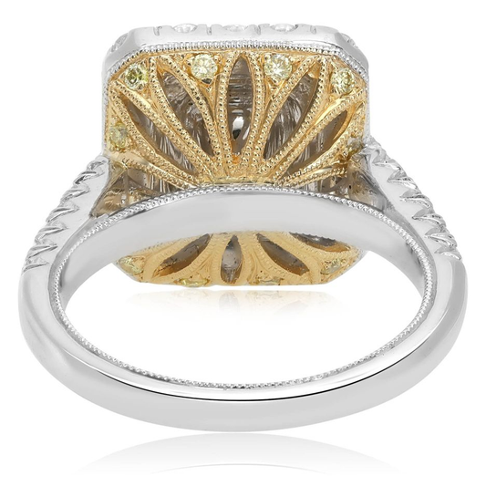 Fancy Yellow Diamond Octagon Ring — view 2