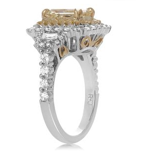Cushion Fancy Yellow Diamond Ring — view 2