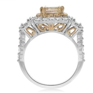 Cushion Fancy Yellow Diamond Ring — view 3